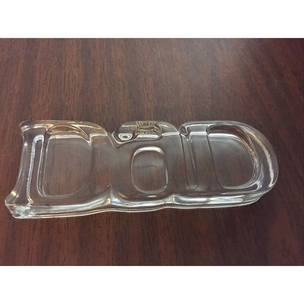 DAD glass paperweight Avon Fostoria 1983